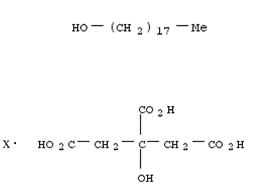 Molecular Structure of 1337-33-3 (1,2,3-Propanetricarboxylic acid, 2-hydroxy-, octadecyl ester)